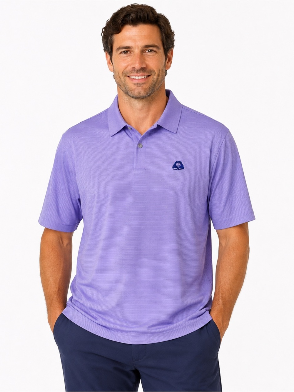 Adidas May River Golf Club Palmetto Bluff Men's XL Purple Performance Polo Shirt
